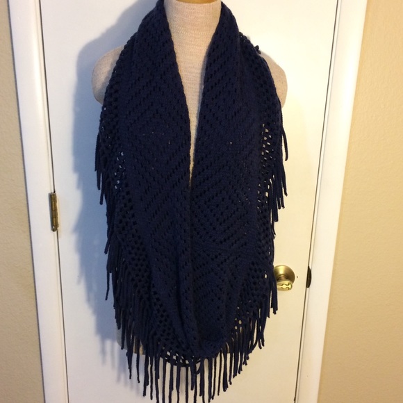 Mixit Accessories - Mixit scarf wrap blue OS crochet